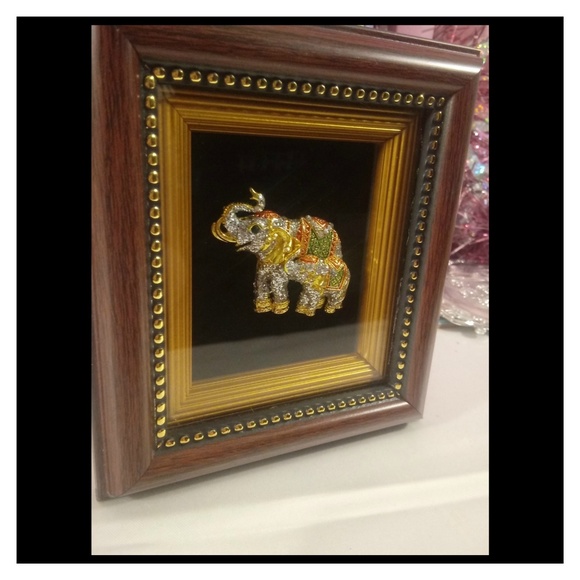 Elephant picture shadow box imported from India 3d - Picture 4 of 6